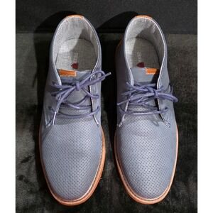 Deer Stags Ballard Mens Chukka Boots Blue Suede Perforated Lace Up Ankle Shoes